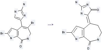 (Z)-Hymenialdisine can be prepared by 4-(2-Amino-3H-imidazol-4-yl)-2,5-dibromo-6,7-dihydro-1H-pyrrolo[2,3-c]azepin-8-one
